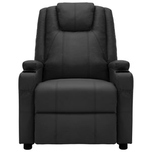 Massage Reclining Chair Black Faux Leather