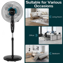 Load image into Gallery viewer, 16 Inches Adjustable Height Fan with Quiet Oscillating Stand for Home and Office