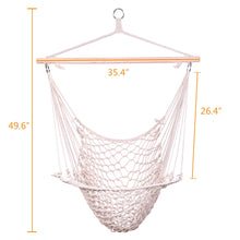 Load image into Gallery viewer, Indoor Outdoor Garden Cotton Hanging Rope Air/Sky Chair Swing Beige Hammocks