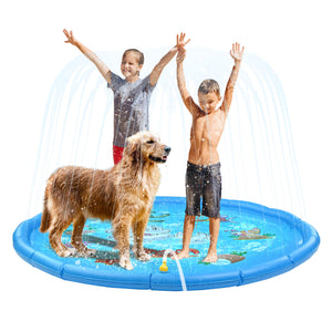 Splash Pad Large Sprinkler Play Mat Fun for Kids, Thicker Summer Outdoor Water Toys Toddler Pool for 3-12 Years Old Children Boys & Girls