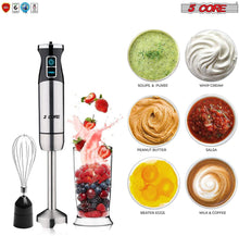 Load image into Gallery viewer, Hand Blender 500W 3-in-1 Multifunctional Electric Immersion Blender 8 Variable speed Stick Batidora Emersion Mixer, 600ml Mixing Beaker, Whisk Attachment, BPA Free 5 Core