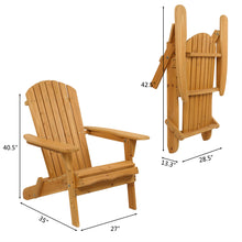 Load image into Gallery viewer, Folding Wooden Adirondack Lounger Chair with Natural Finish