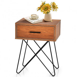 Industrial Style Coffee Table Storage Display Nightstand