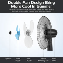 Load image into Gallery viewer, 16 Inches Adjustable Height Fan with Quiet Oscillating Stand for Home and Office