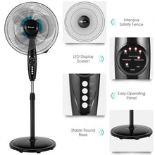 Load image into Gallery viewer, 16 Inches Adjustable Height Fan with Quiet Oscillating Stand for Home and Office