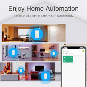 Gosund 2 Pack Smart Light Switch ON-OFF In-Wall Single-Pole 15A White WiFi Alexa