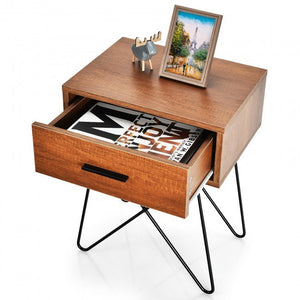 Industrial Style Coffee Table Storage Display Nightstand