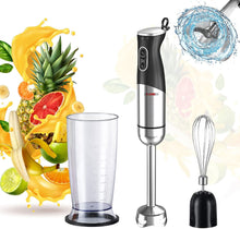 Load image into Gallery viewer, Hand Blender 500W 3-in-1 Multifunctional Electric Immersion Blender 8 Variable speed Stick Batidora Emersion Mixer, 600ml Mixing Beaker, Whisk Attachment, BPA Free 5 Core