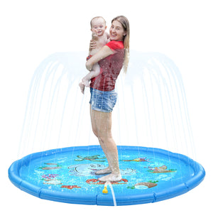 Splash Pad Large Sprinkler Play Mat Fun for Kids, Thicker Summer Outdoor Water Toys Toddler Pool for 3-12 Years Old Children Boys & Girls