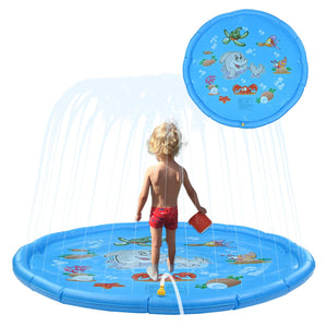 Splash Pad Large Sprinkler Play Mat Fun for Kids, Thicker Summer Outdoor Water Toys Toddler Pool for 3-12 Years Old Children Boys & Girls