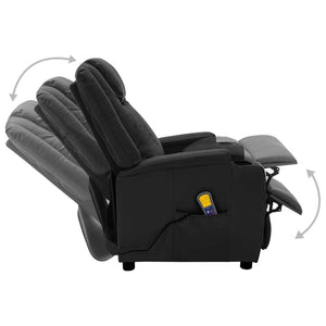 Massage Reclining Chair Black Faux Leather