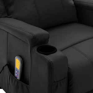 Massage Reclining Chair Black Faux Leather