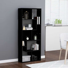 Load image into Gallery viewer, Book Cabinet Black 26.4&quot;x9.4&quot;x63.4&quot; Chipboard