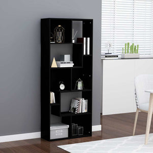 Book Cabinet Black 26.4"x9.4"x63.4" Chipboard