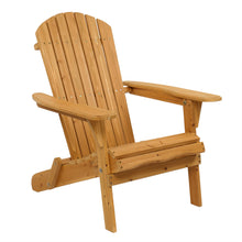 Load image into Gallery viewer, Folding Wooden Adirondack Lounger Chair with Natural Finish