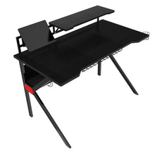 Load image into Gallery viewer, PVC Coated Ergonomic Metal Frame Gaming Desk with K Shape Legs, Black