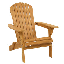 Load image into Gallery viewer, Folding Wooden Adirondack Lounger Chair with Natural Finish