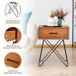 Industrial Style Coffee Table Storage Display Nightstand