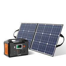 Load image into Gallery viewer, 200W Portable Power Station, FlashFish 40800mAh Solar Generator with 50W 18V Portable Solar Panel, Flashfish Foldable Solar Charger with 5V USB 18V DC Output