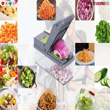 Load image into Gallery viewer, 14 in1 Vegetable Chopper Cutter Chopper Multifunctional Veggie Chopper with Container, Onion Chopper, Chopper Vegetable Cutter with 8 Blades - Grey