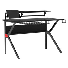 Load image into Gallery viewer, PVC Coated Ergonomic Metal Frame Gaming Desk with K Shape Legs, Black