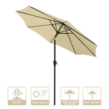 Load image into Gallery viewer, 9ft Patio Umbrella Outdoor Market Table Umbrella with Push Button Tilt and Crank for Garden, Lawn, Deck, Backyard &amp; Pool, 8 Sturdy Ribs, Beige