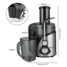 Load image into Gallery viewer, Juicer Machine Stainless Steel Large Diameter 1000Ml Juice Cup 1500Ml Pomace Cup Third Gear Electric Juicer