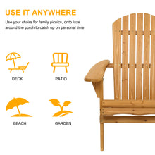 Load image into Gallery viewer, Folding Wooden Adirondack Lounger Chair with Natural Finish