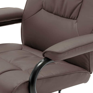 Massage Chair with Foot Stool Brown Faux Leather