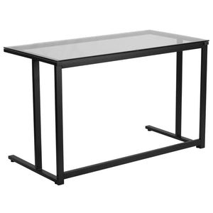 Glass Desk with Pedestal Frame